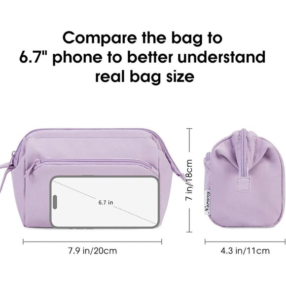 Narwey Large Makeup Bag for Women, Travel Cosmetic Organizer & Toiletry Bag - Picture 4 of 7